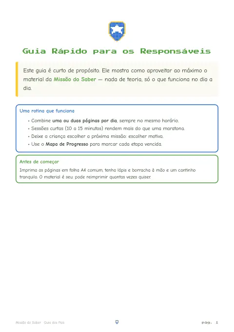 Prévia do bônus Guia Rápido dos Pais